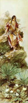 アメリカインディアン Painting - キーオマ 1898 チャールズ マリオン ラッセル アメリカ インディアン